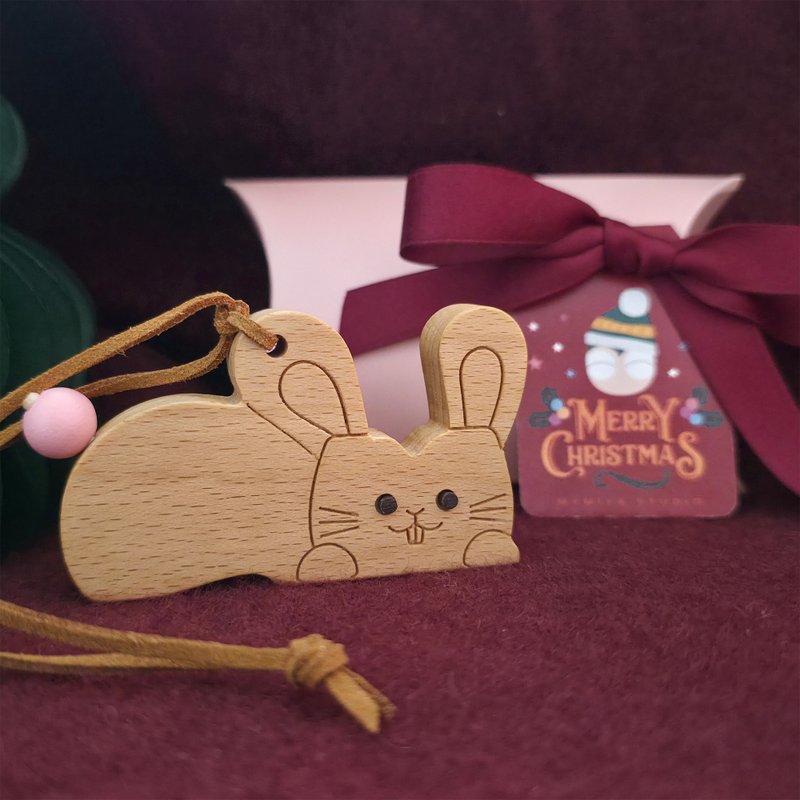 【聖誕禮盒】麥兔原木手機架 / 擴香 - 香氛/精油/擴香 - 木頭 咖啡色