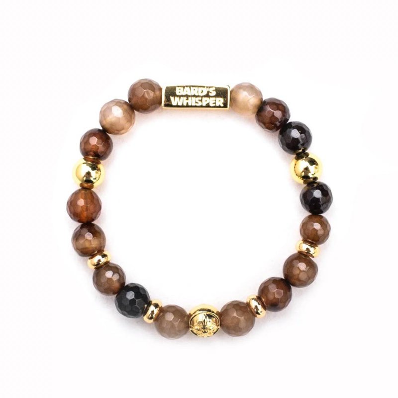 Poems of Renoir [Lunch on Board] (Limited Coffee Gold) Taiwan Original Handmade Beaded Bracelet - Bracelets - Copper & Brass Brown