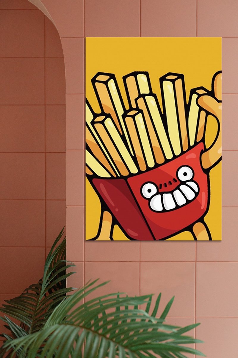 【Frameless Painting】Happy French Fries 50x75cm - Posters - Other Materials 