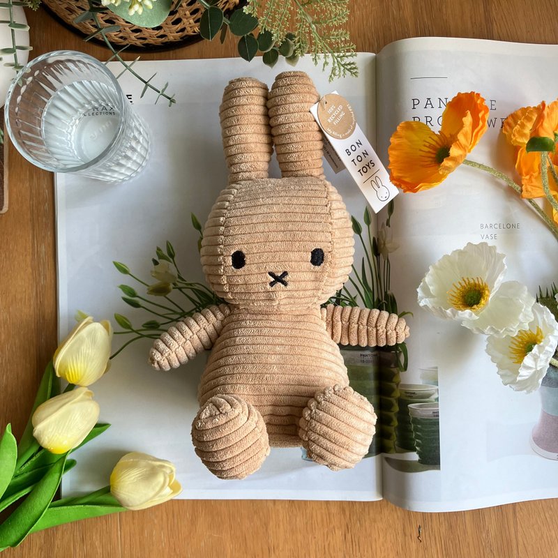 BON TON TOYS Miffy Rabbit Corduroy Stuffed Doll-Milk Tea 23cm - Stuffed Dolls & Figurines - Polyester Multicolor