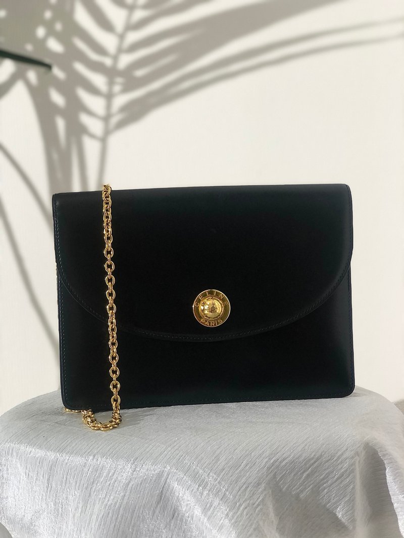 【 日本直送　名牌中古包 】CELINE セリーヌ スターボール レザー チェーン ショルダーバッグ ブラック vintage ヴィンテージ ive3ra - 側背包/斜背包 - 真皮 黑色