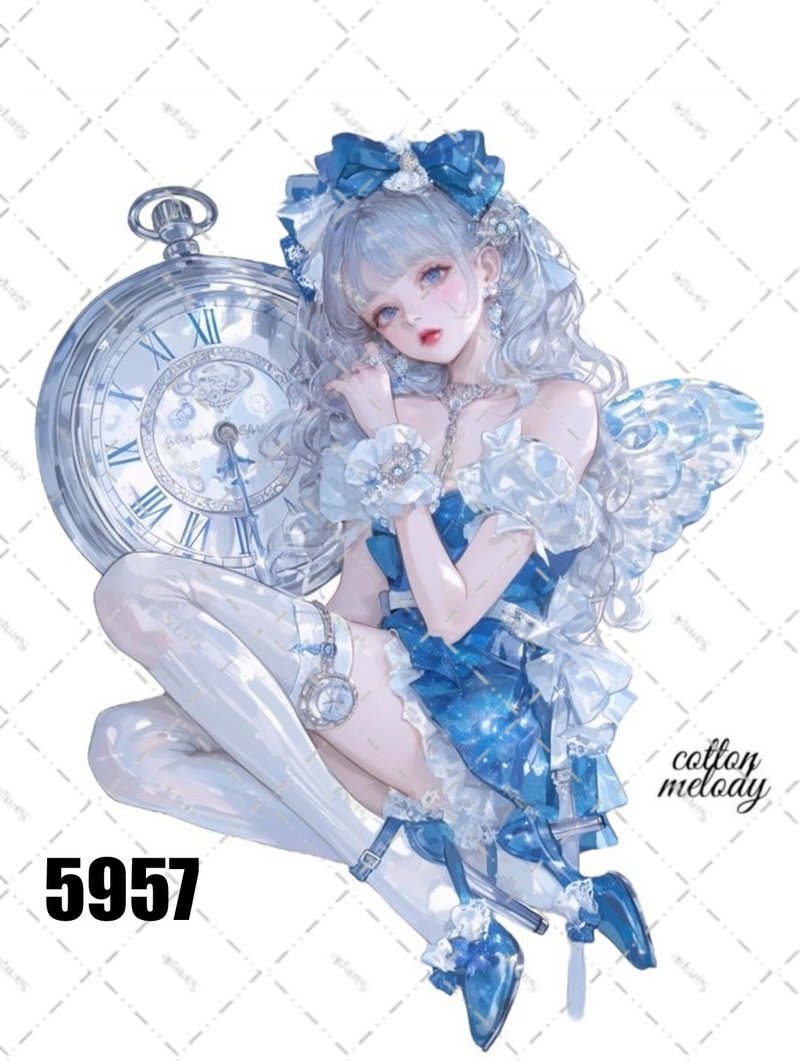 original sticker no.5957 人物ステッカー オリジナルステッカー 人物ステッカー 女の子ステッカー オリジナル人物ステッカー - 貼紙 - 紙 