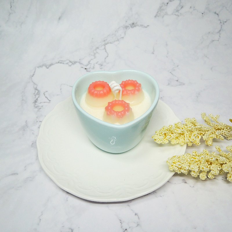 ∣Collie-shaped heart-shaped ceramic candles∣Christmas gift exchange∣Order-to-order products - เทียน/เชิงเทียน - ขี้ผึ้ง สีน้ำเงิน