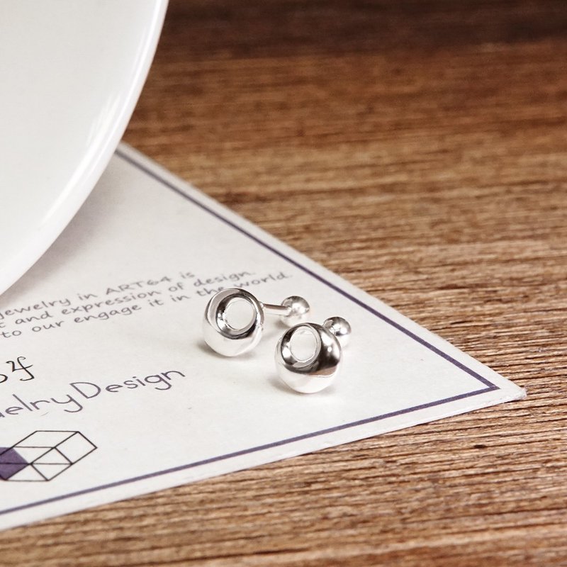 月影 フープピアス 925純銀 ボールスタッドピアス 軟骨ピアス - ピアス・イヤリング - スターリングシルバー シルバー