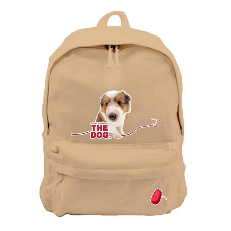 The Dog big dog license - new zipper backpack (khaki) - Backpacks - Cotton & Hemp Brown