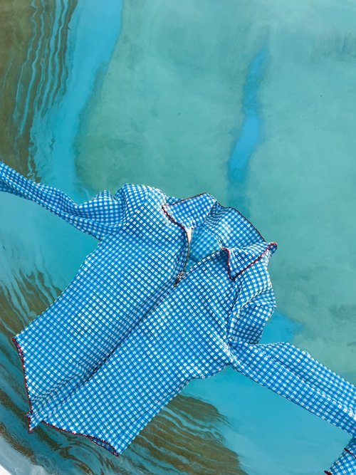 【APRILPOOLDAY】UVカット◎クロップ丈スイムジャケット Aprilpoolday 水着 / CLAUDIA'S FOREVER JACKET / ブルー