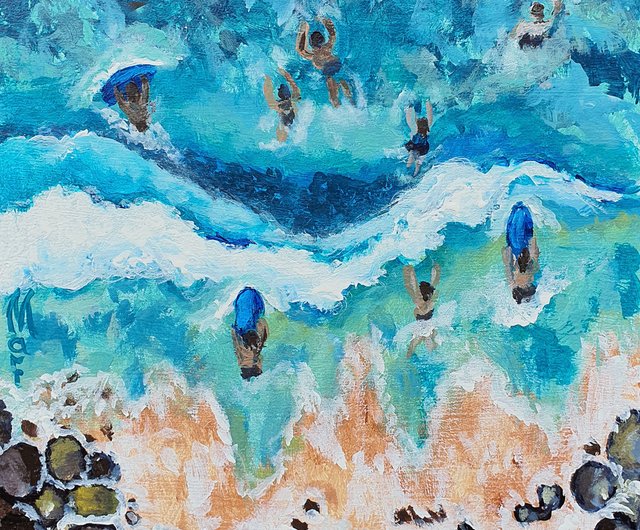 海の風景 テクスチャーアート 海の絵 海 海アート 癒し 風景 原画 65.2