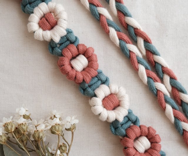 Macrame Daisy Strap Adjustable Cell Phone Strap Ten Little Flowers