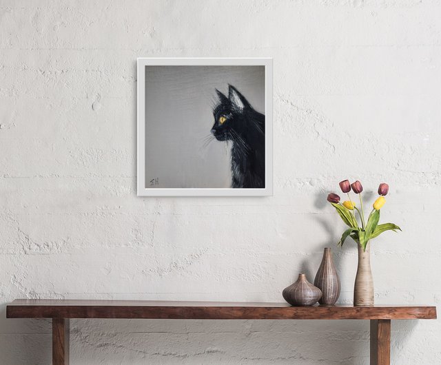 油絵　専用　切り株の上の黒猫 油絵 専用 切り株の上の黒猫 油絵 専用 切り株の上の黒猫 油絵