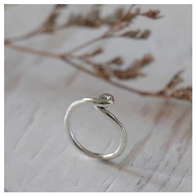 ribbon knot bow infinity ring statement Minimal lines handmade silver simple 925 - General Rings - Other Metals Silver