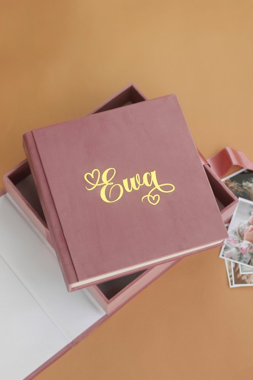 Julia Lenfer Album Workshop Pink photo album photo book of wishes for a wedding 23x23 cm