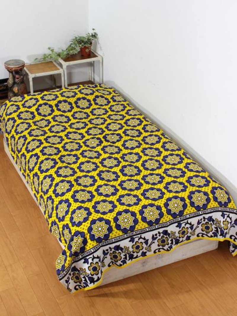 African Fabric Pattern Bed Cover Multi Cloth - 棉被/毛毯 - 其他材質 