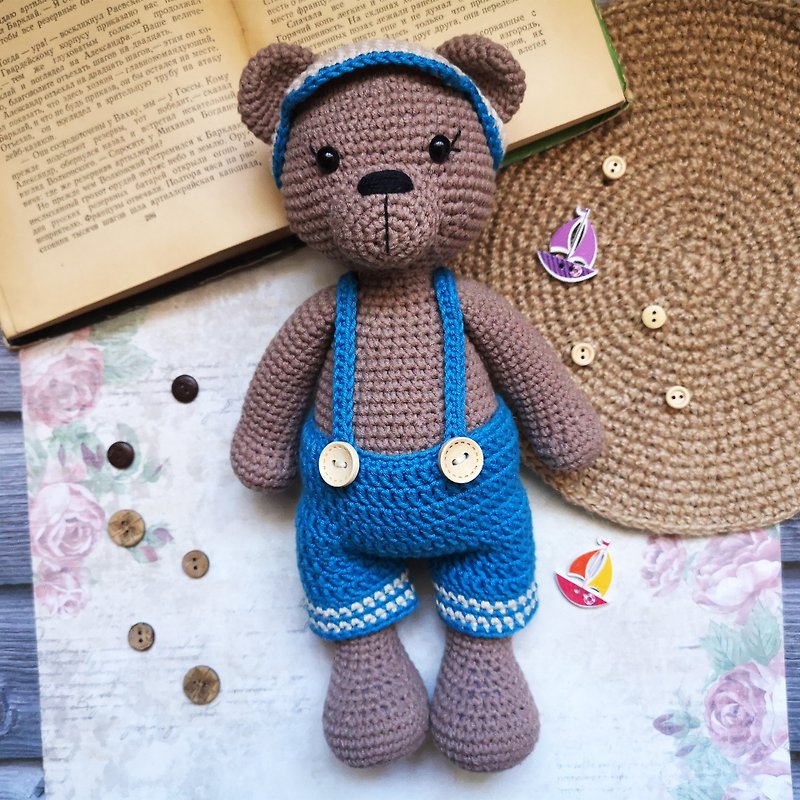 Crochet pattern teddy bear boy in pants  DIY amigurumi bear tutorial PDF digital - DIY Tutorials ＆ Reference Materials - Other Materials 