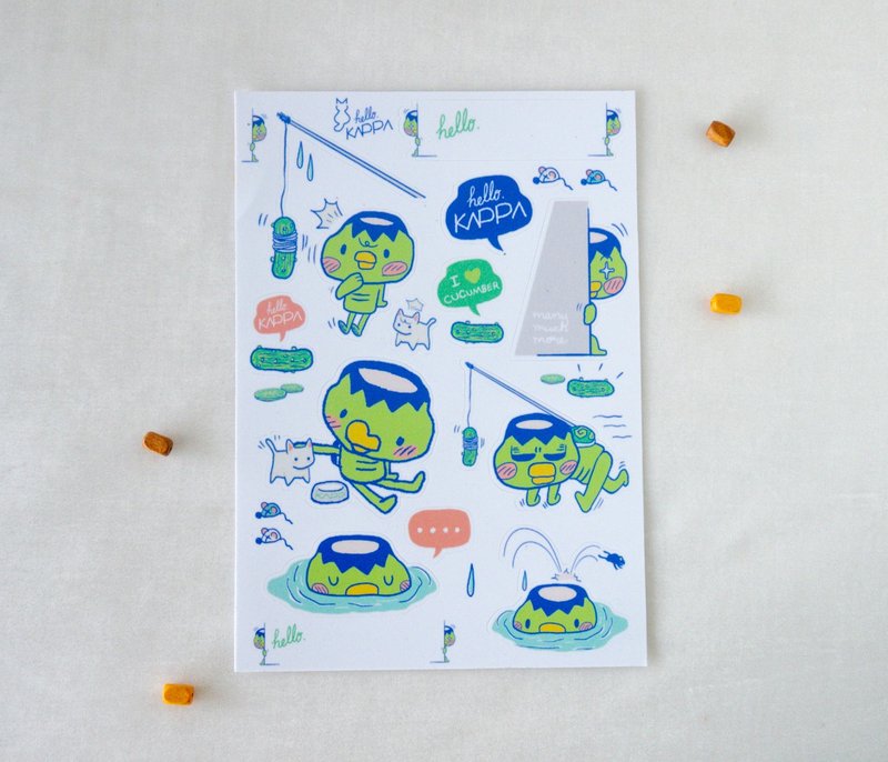 Sticker Lifes of Kappa - A5 Water proof - Kiss cut - 貼紙 - 紙 多色