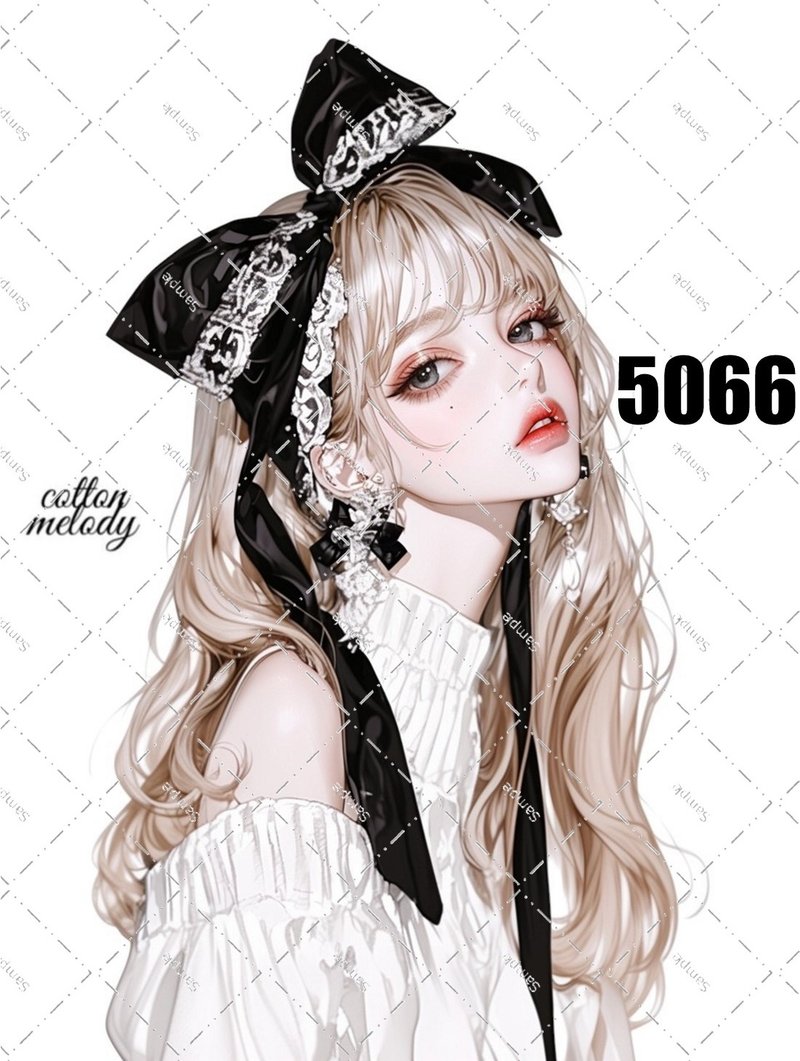 original sticker no.5066 人物ステッカー オリジナルステッカー オリジナル人物ステッカー 装飾ステッカー cotton melody - 貼紙 - 紙 