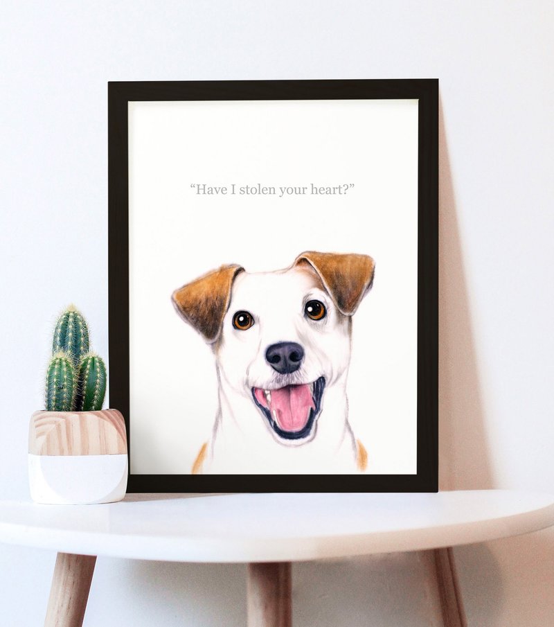 Dog Portrait Bedroom Restaurant Hanging Painting Pet Watercolor Copy Painting Decorative Painting Jack Russell - Posters - Paper Multicolor