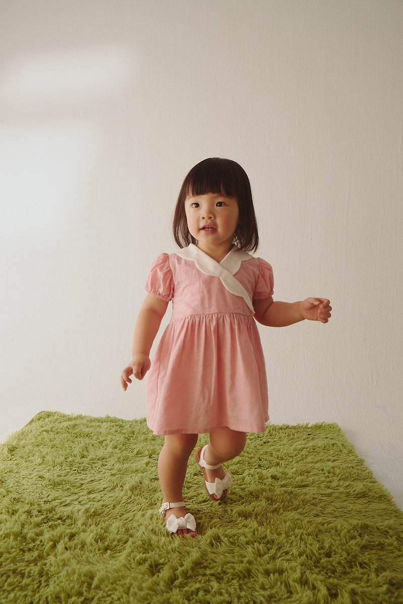 Cream Berry Princess Dress - กระโปรง - ผ้าฝ้าย/ผ้าลินิน สึชมพู