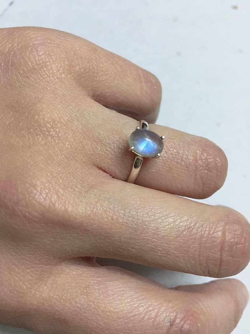 2 Pieces Moonstone Finger Ring Handmade in lndia 92.5% Silver - แหวนทั่วไป - เครื่องประดับพลอย 