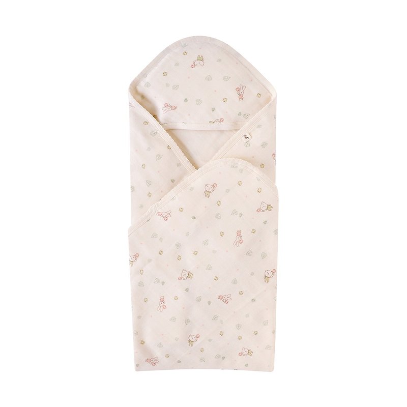 【SISSO有機棉】送你一朵小花紗布包巾 - 哺乳巾 - 棉．麻 白色