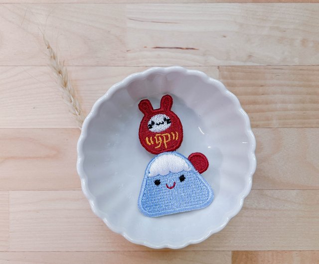 うさぎラッキー特別版】だるま ホットステッカー 刺繍ステッカー