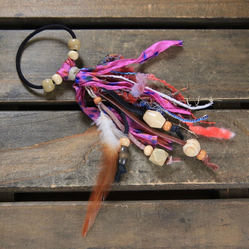 Feather hair tie - Hair Accessories - Cotton & Hemp Multicolor