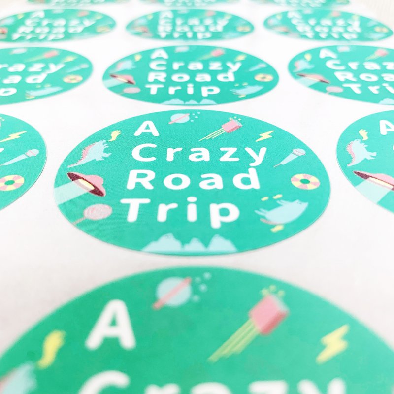[Crazy Road Trip A Crazy Road Trip] cute stickers - สติกเกอร์ - กระดาษ สีเขียว