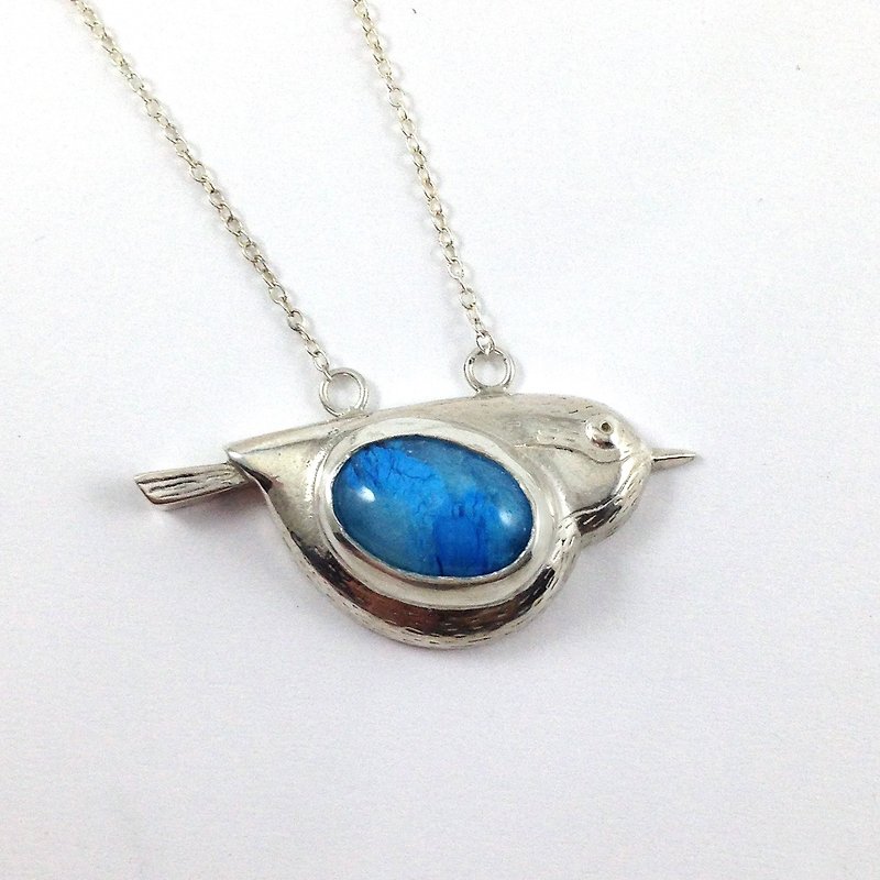 Blue Bird Stone Sterling Silver Necklace while supplies last - สร้อยคอ - เงิน สีเงิน