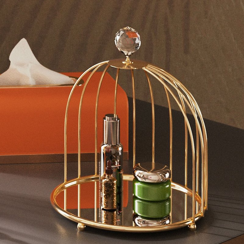 Bencross Original Heart - Light Bright Gold Birdcage Single Layer Storage Rack - กล่องเก็บของ - โลหะ สีทอง