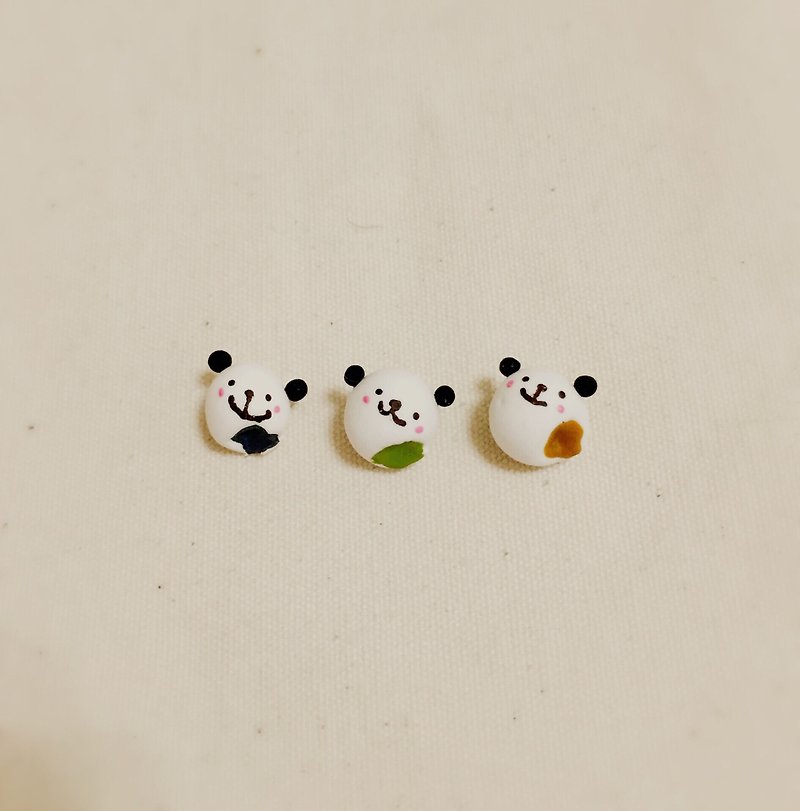 QQ cat and bear glutinous rice ball earrings (can be changed to the Clip-On type) ((Randomly send a mysterious gift if over 600)) - ต่างหู - ดินเหนียว หลากหลายสี