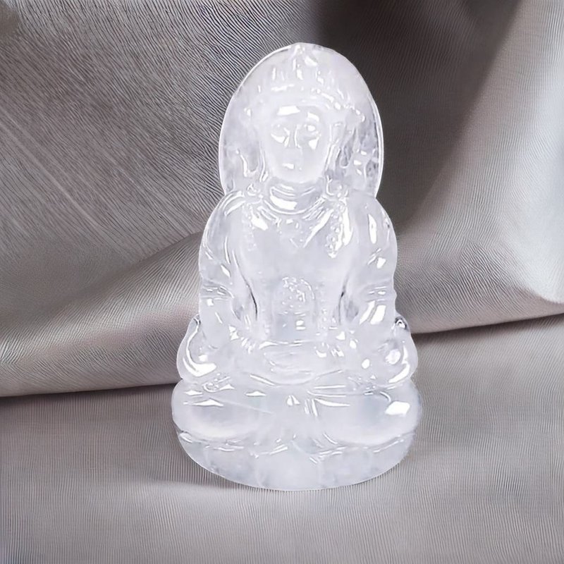冰種翡翠精雕渡母項鍊 | 天然緬甸玉A貨翡翠 | 送禮 - 項鍊 - 玉石 透明