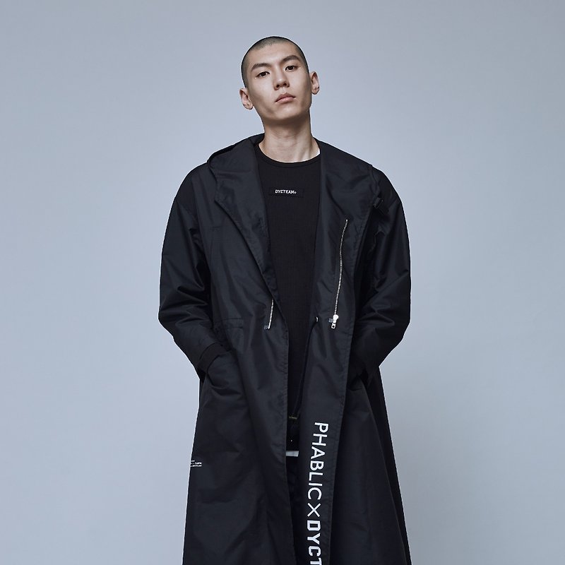 PHABLIC x DYCTEAM- 3M OverCoat Japanese designer joint waterproof cloak jacket - Unisex Hoodies & T-Shirts - Polyester Black