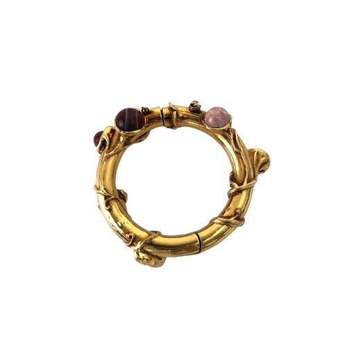 希少　LOEWE　ヴィンテージ　バングル 日本直送 名牌中古包 】LOEWE ロエベ バングル ブラウン