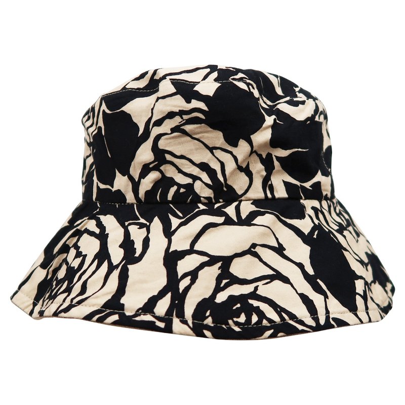 ATIPA Irises Bucket hat  (Sun UV Protection) - Hats & Caps - Cotton & Hemp Black