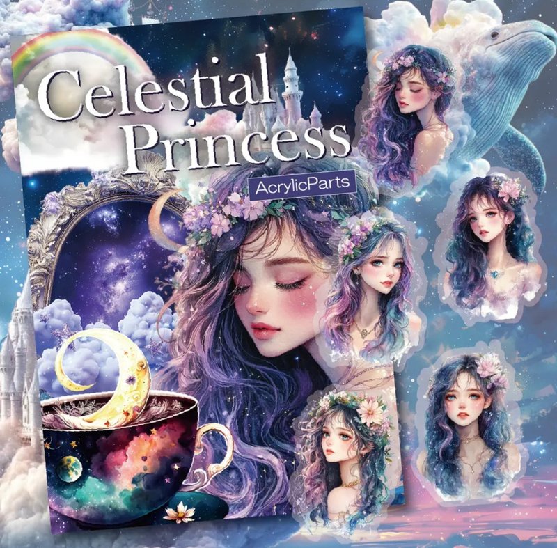 Celestial Princess プレミアムアクリルパーツ５種 - 其他 - 其他材質 藍色