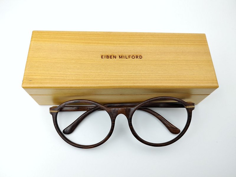 Exquisite handmade wooden glasses log glasses handmade in Taiwan / free cypress mobile phone tablet holder - Glasses & Frames - Wood Brown