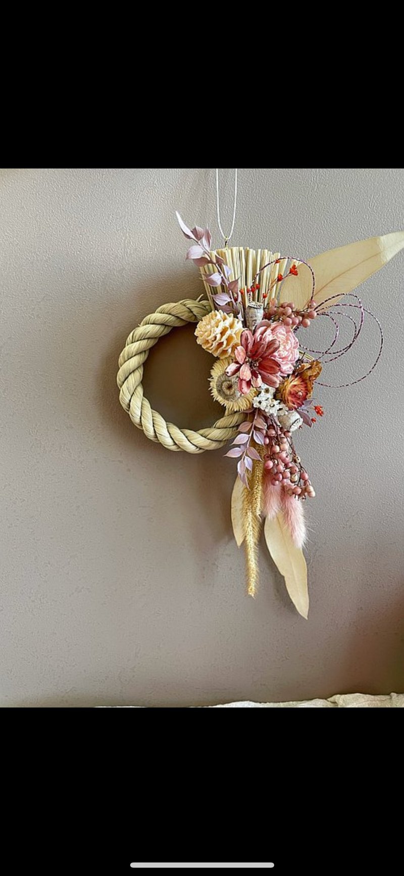 新年注連繩 專屬賣場 - 乾燥花/永生花 - 植物．花 粉紅色