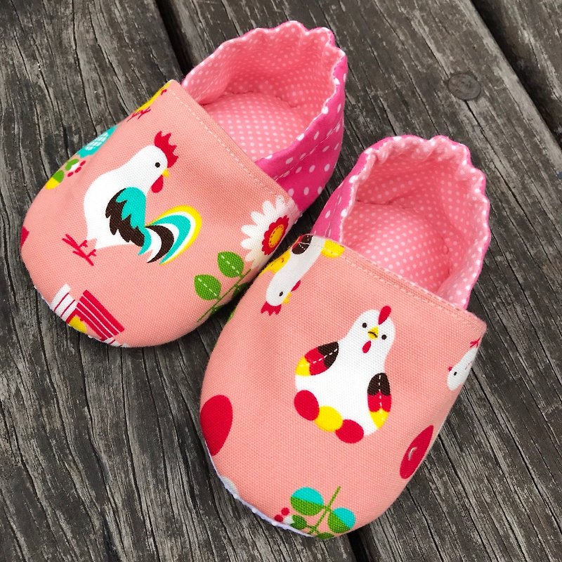 雞寶寶學步鞋<粉.藍兩色> - 童裝鞋 - 棉．麻 粉紅色