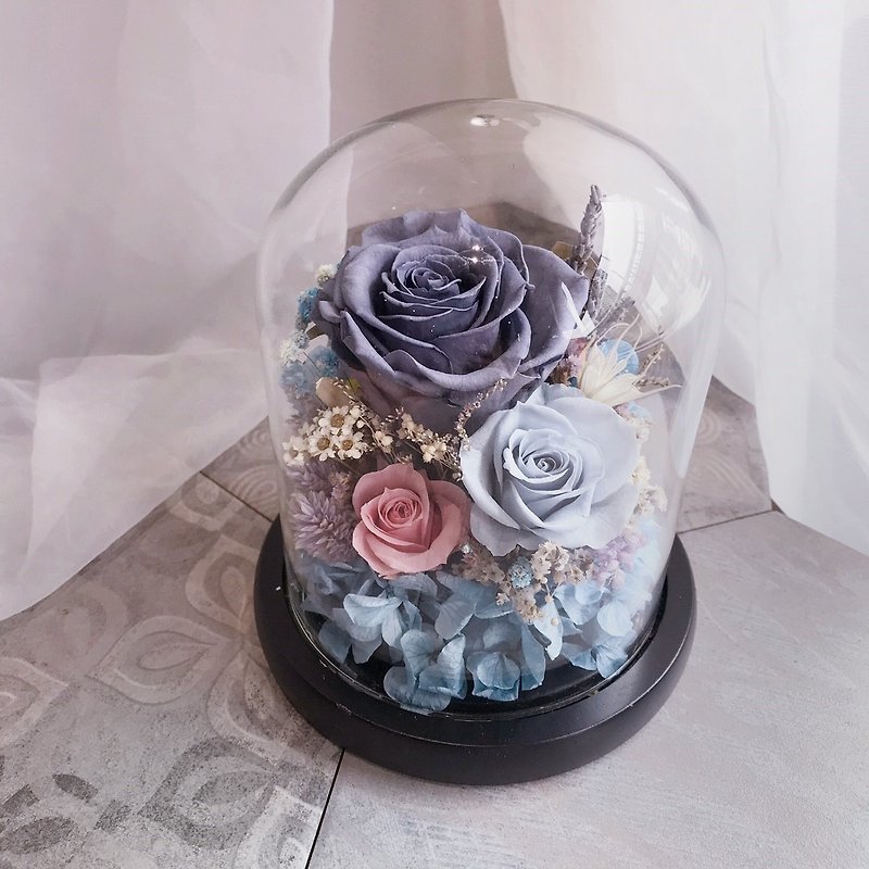 FloraFlower - Grey Series Everlasting Flower Night Light / Dry Flower / Opening Ceremony / Christmas Gift - Dried Flowers & Bouquets - Plants & Flowers Gray
