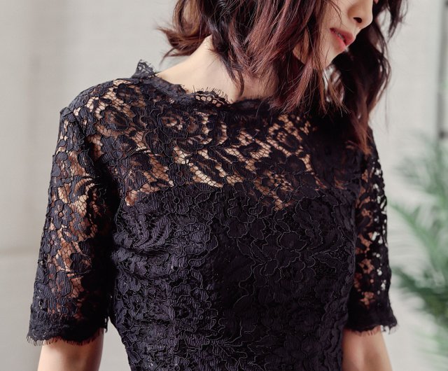 Dressy black lace outlet tops