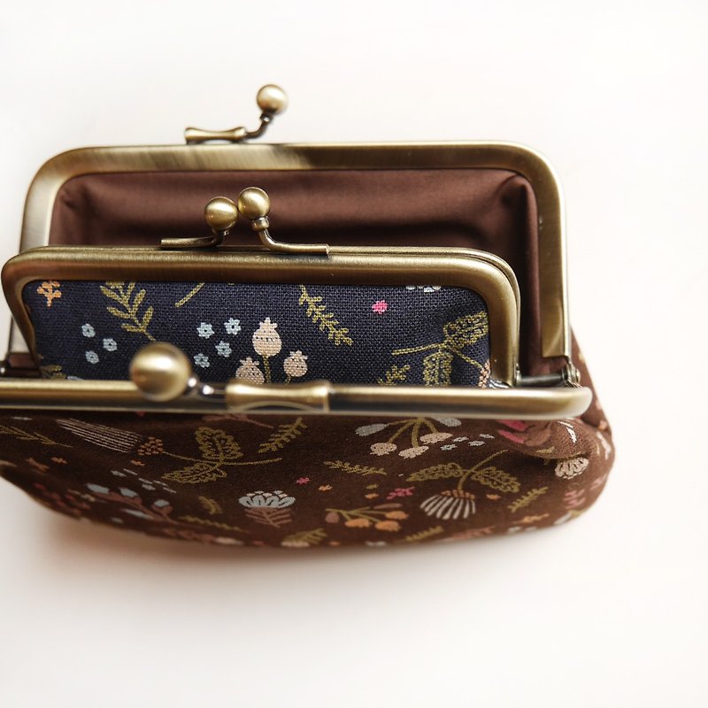 Beautiful misunderstanding mouth gold buns mother bag / coin purse [made in Taiwan] - Coin Purses - Other Metals Brown