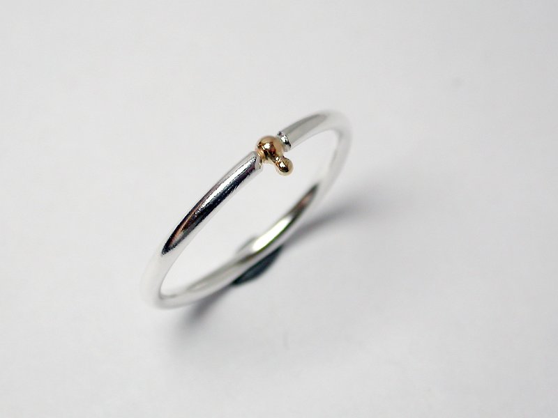Line Series  #a21 silver+ gold ring - แหวนทั่วไป - เงิน ขาว