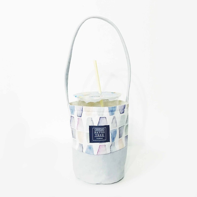 Drink Bag - Gradient Crystal - ถุงใส่กระติกนำ้ - ผ้าฝ้าย/ผ้าลินิน ขาว
