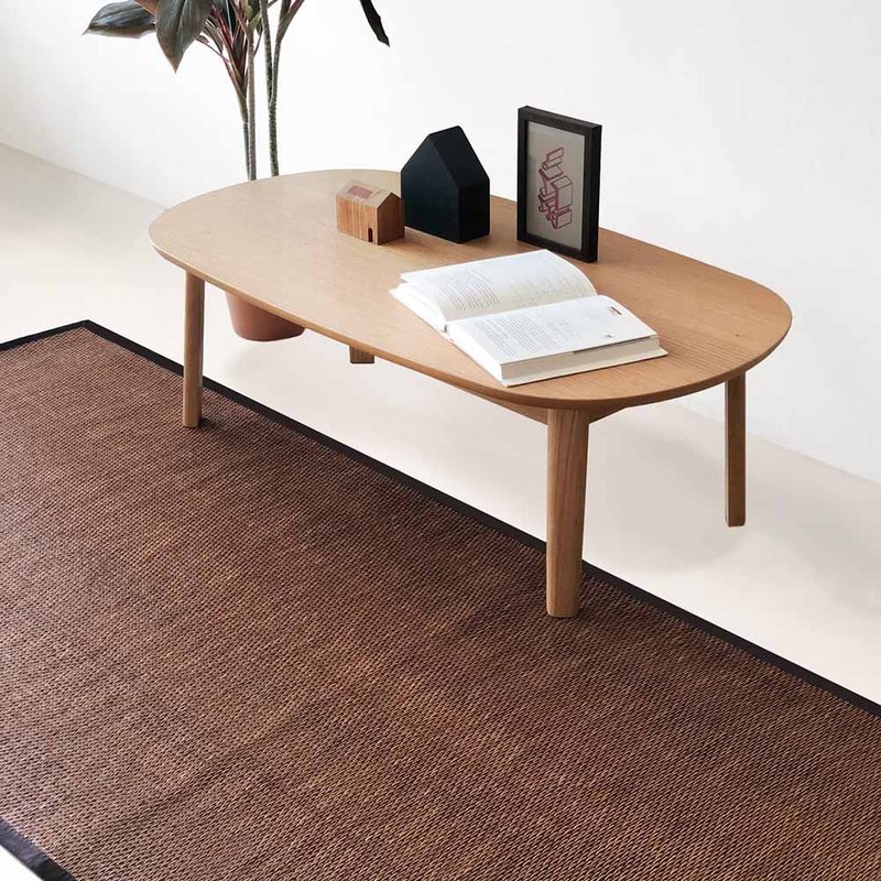 PDM | NATURAL woven floor mat (dark wood color) three sizes - พรมปูพื้น - วัสดุกันนำ้ สีนำ้ตาล