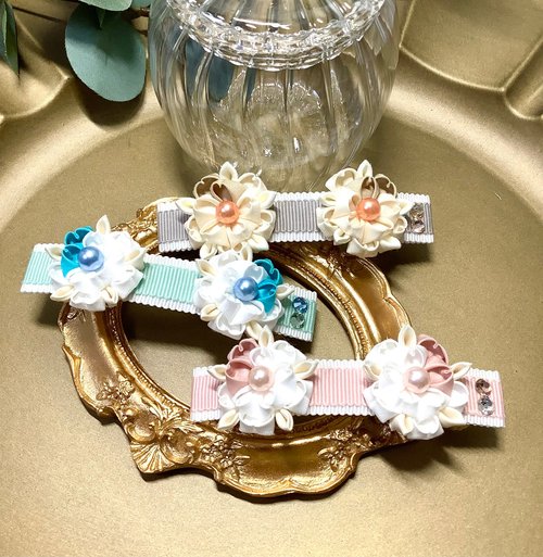 akaneya-tsubaki 布花作品 髮飾 簪 和風布花 瓦萊塔 布花細工 優雅的