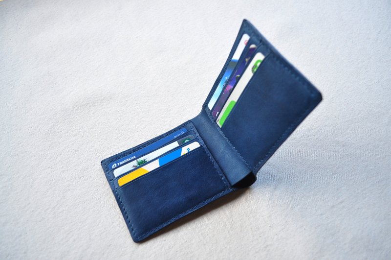 Classic Leather Short Clip - Stunning Blue - Wallets - Genuine Leather 