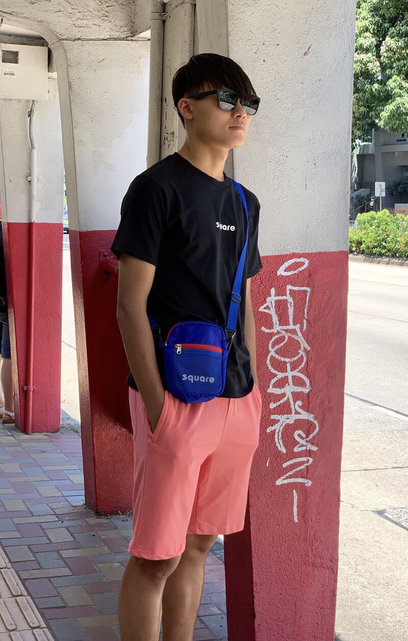 SNACKY 1.2L Shoulder Bag Blue/Red - กระเป๋าแมสเซนเจอร์ - ไนลอน สีน้ำเงิน