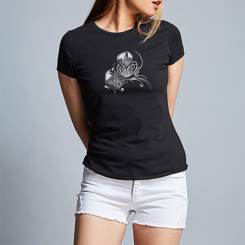 Impression totem cotton T top black - Women's T-Shirts - Cotton & Hemp Black