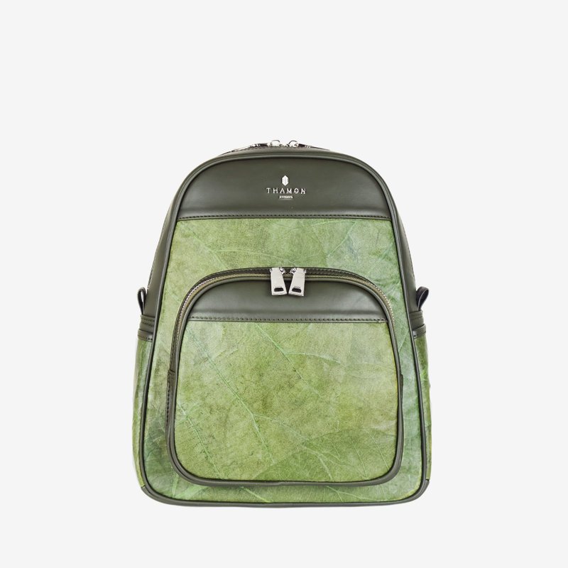 กระเป๋าเป้สะพายหลัง สีเขียวอ่อน (Foglia Backpack) 後背包 綠色 - กระเป๋าเป้สะพายหลัง - พืช/ดอกไม้ สีเขียว