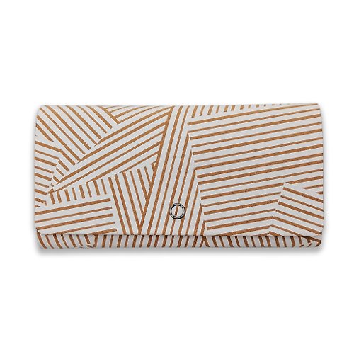 NOELC 阿登迷彩 白 日本設計品牌聯名款 釦式薄長夾-最強的收納皮夾