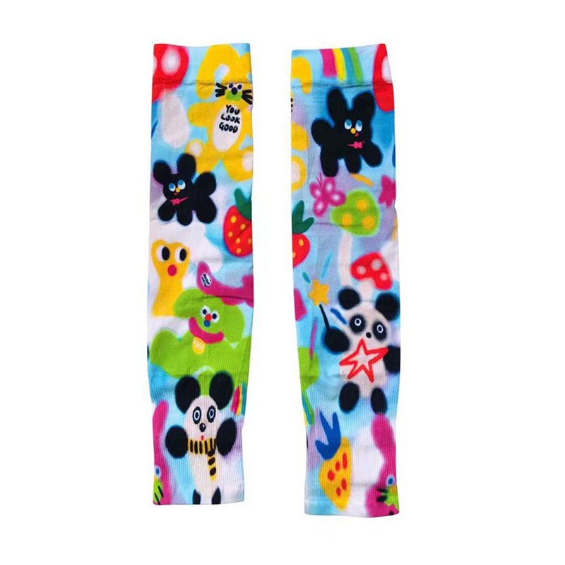 Fruit Paradise Y2K cute outdoor sunscreen high elastic ice sleeves - Other - Polyester Multicolor